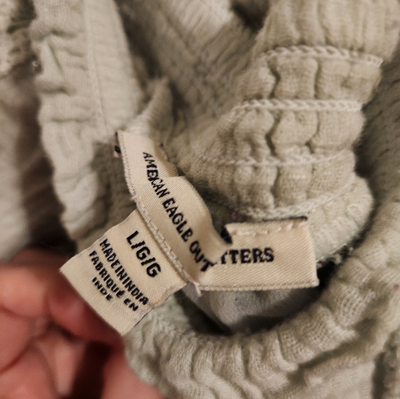 American Eagle  Mint Green Lace Trimmed    Shorts Set L-XL - Picture 7 of 8